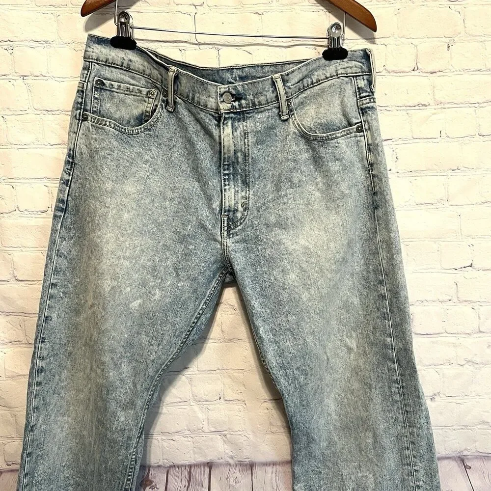 Levi's 569 jeans mens 36x30 acid wash Blue loose fit straight leg stretch